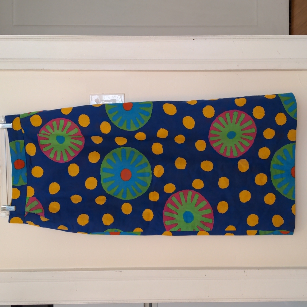 Vintage long colorful skirt. Breeches. Vintage 12 Linen and Cotton